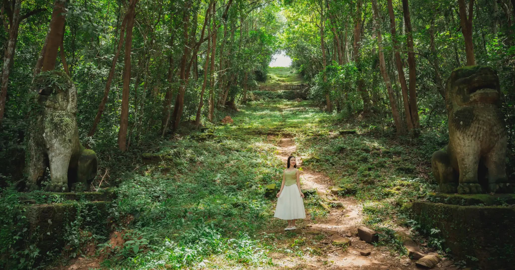 ផ្លូវឡើងបុរាណរបស់ភ្នំបាខែង គឺជាច្រករបៀង ឬជណ្ដើរថ្មបុរាណ ដែលលាតសន្ធឹងកាត់ត្រង់ទៅលើកំពូលភ្នំនៃប្រាសាទភ្នំបាខែង។