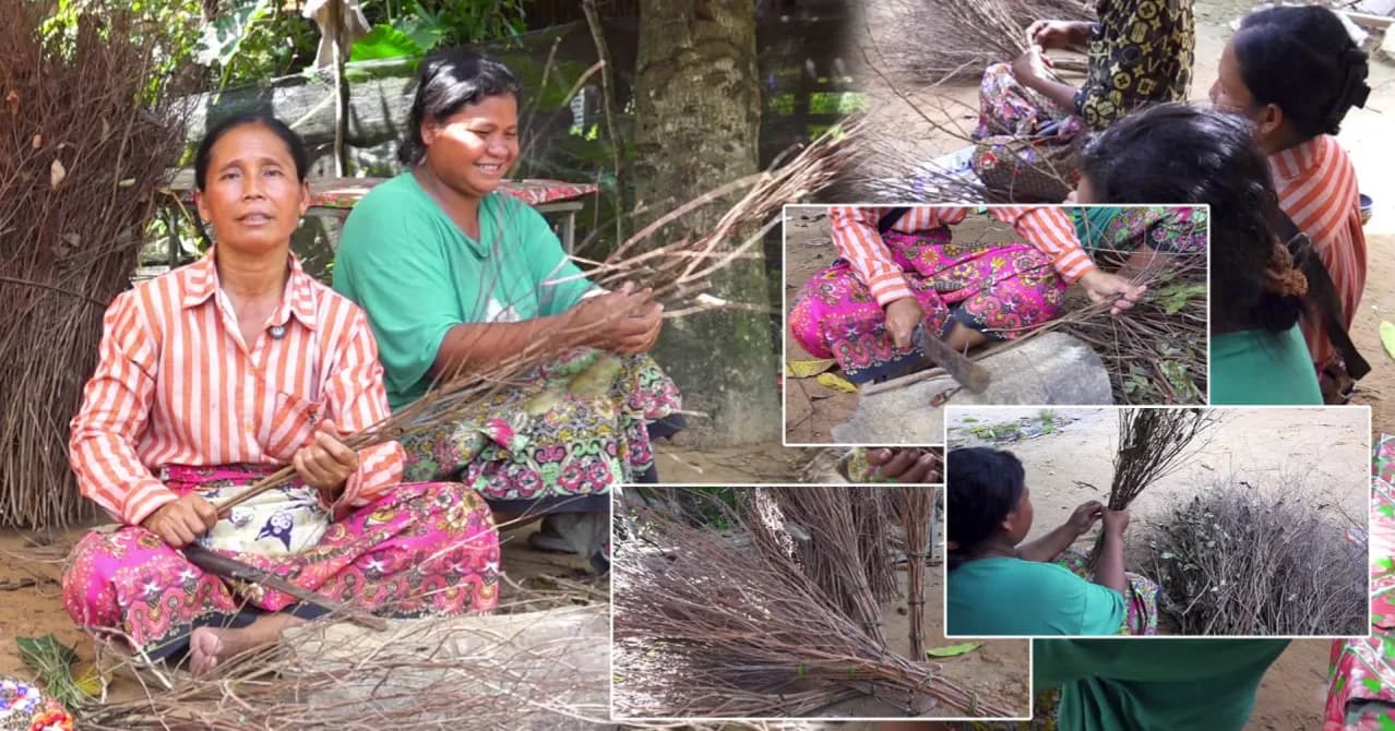 វីដេអូ៖ក្រុមស្រ្តីក្នុងសហគមន៍តំបន់អង្គរ បានបន្តរបរ«ធ្វើអំបោសដើមពួច »ដែលជាអត្តសញ្ញាណដូនតា និងជាប្រភពចំណូលទ្រទ្រង់ជីវភាព