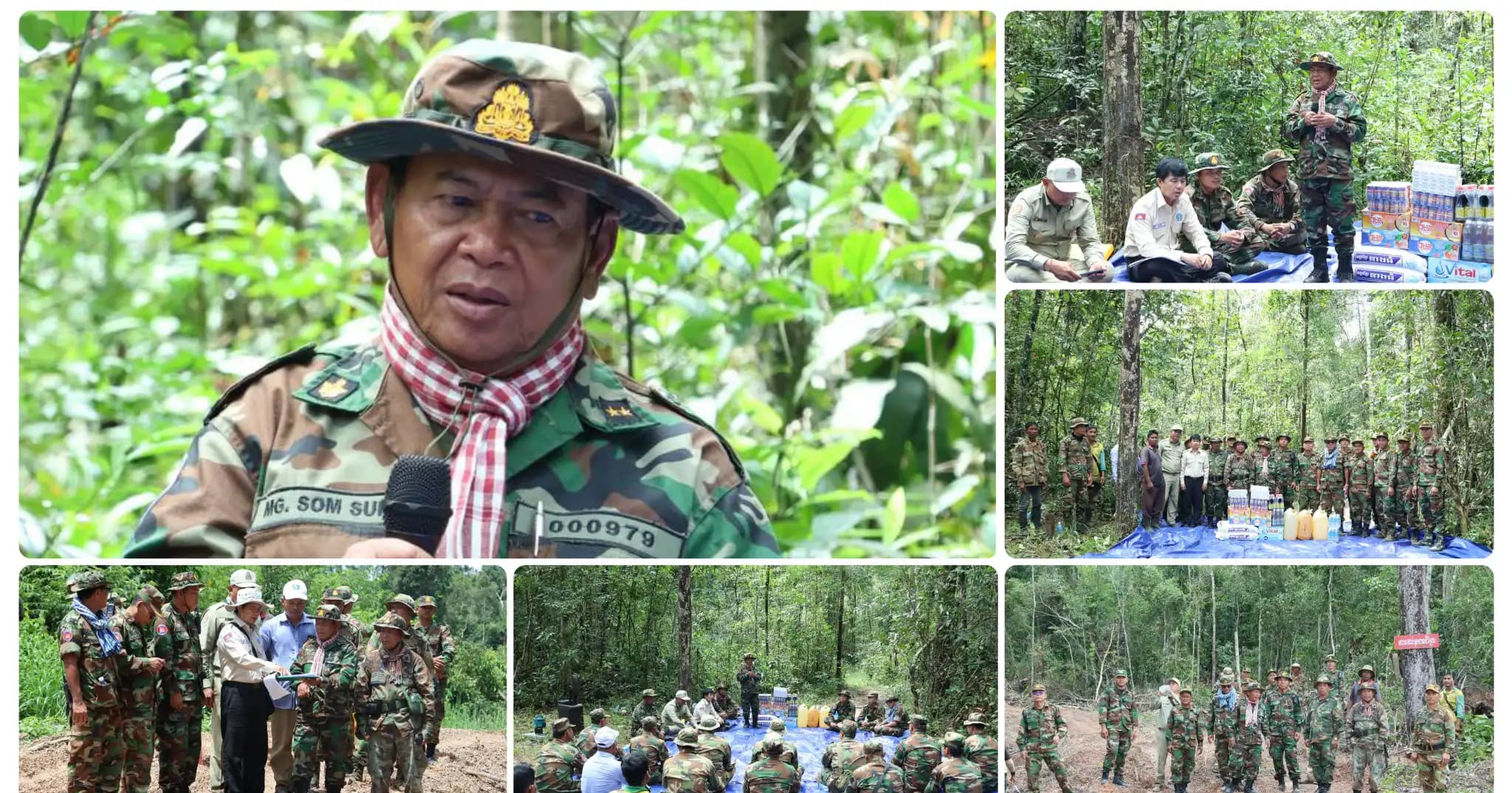 ឧត្ដមសេនីយ៍ទោ សោម ស៊ុន ត្រួតពិនិត្យការកាយប្រឡាយក្រវាត់ព្រំដី និងពង្រឹងវិធានការ ការពារតំបន់ព្រៃសហគមន៍អូរដាស់ស្គរ នៅស្រុកសណ្តាន់ ខេត្តកំពង់ធំ