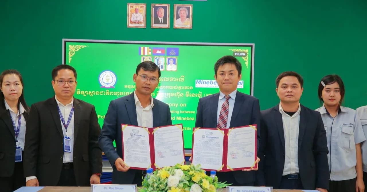 វិទ្យាស្ថានជាតិពហុបច្ចេកទេសអង្គរ បានចុះអនុស្សរណៈនៃការយោគយល់គ្នារវាងនិងក្រុមហ៊ុន មីនេបៀ (ខេមបូឌា) ឯ.ក